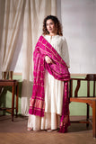 Maharani Pink - Ombre Dyed Garchola Bandhani Modal Silk Dupatta with Zari Lagdi Patta