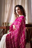 Maharani Pink - Ombre Dyed Garchola Bandhani Modal Silk Dupatta with Zari Lagdi Patta