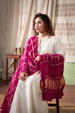 Maharani Pink - Ombre Dyed Garchola Bandhani Modal Silk Dupatta with Zari Lagdi Patta