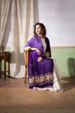 Violate - Modal Silk Bandhani Ombre Dyed Dupatta with Lagdi Patta
