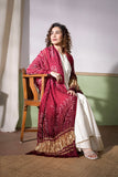 Maroon - Modal Silk Bandhani Ombre Dyed Dupatta with Lagdi Patta