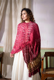 Maroon - Modal Silk Bandhani Ombre Dyed Dupatta with Lagdi Patta