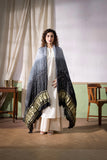 Grey - Modal Silk Bandhani Ombre Dyed Dupatta with Lagdi Patta