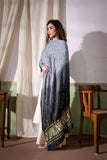 Grey - Modal Silk Bandhani Ombre Dyed Dupatta with Lagdi Patta