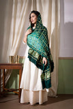 Bottle Green - Ombre Dyed Garchola Bandhani Modal Silk Dupatta with Zari Lagdi Patta