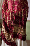 Maroon - Ombre Dyed Garchola Bandhani Modal Silk Dupatta with Zari Lagdi Patta