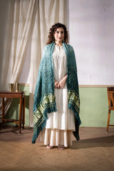 Green - Modal Silk Bandhani Ombre Dyed Dupatta with Lagdi Patta