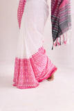 Begumpuri Handloom Cotton Saree - White/Grey/Pink