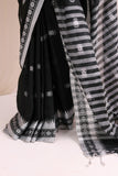Begumpuri Handloom Cotton Saree - Black/Grey