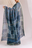 Indigo - Chanderi Silk Ajrakh Hand block Printed Saree | Natural Vanaspati Dyes