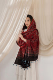 Red - Ajrakh Hand Block Printed Cotton Dupatta