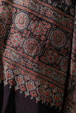 Black - Ajrakh Hand Block Printed Cotton Dupatta