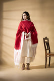 Red - Pochampally double Ikat cotton dupatta