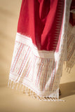 Red - Pochampally double Ikat cotton dupatta