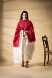Red - Pochampally double Ikat cotton dupatta