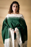 Green - Pochampally double Ikat cotton dupatta