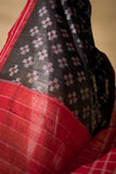 Red/Black - Pochampally double Ikat cotton dupatta