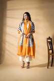 Yellow - Pochampally double Ikat cotton dupatta