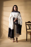 Black/White - Pochampally double Ikat cotton dupatta