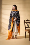 Yellow/Black - Pochampally double Ikat cotton dupatta