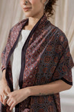 Black - Ajrakh Hand Block Printed - Handloom Cotton Stole