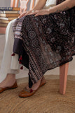 Black - Ajrakh Hand Block Printed - Handloom Cotton Stole