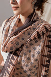 Cream - Ajrakh Hand Block Printed - Handloom Cotton Stole
