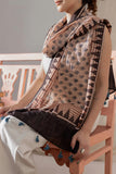 Cream - Ajrakh Hand Block Printed - Handloom Cotton Stole