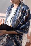 Blue - Ajrakh Hand Block Printed - Handloom Cotton Stole