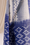 Pochampally Double Ikat Cotton Handloom Saree - Blue/White