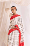 Pochampally Double Ikat Cotton Handloom Saree - Red/White