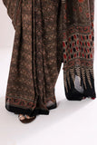 Pure Mul Cotton Ajrakh Hand Block Saree - Brown