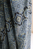 Pure Mul Cotton Ajrakh Hand Block Saree - Indigo