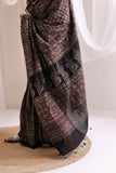 Pure Mul Cotton Ajrakh Hand Block Saree - Rich Brown
