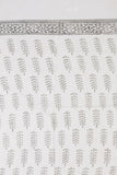 White/Grey Pure Cotton Mul Hand Block Saree