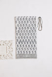 White/Grey Pure Cotton Mul Hand Block Saree