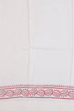 White/Red Pure Cotton Mul Hand Block Saree