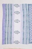 Green/Violate Pure Cotton Mul Hand Block Saree