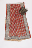 Red/Black Pure Cotton Mul Hand Block Saree