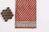 Red/Black Pure Cotton Mul Hand Block Saree