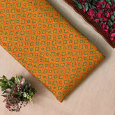 Cotton Lawn Printed Fabric - Diamond - Golden Yellow