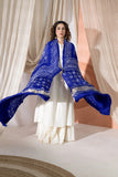 Royal Blue Pure Gaji Silk Bandhani Dupatta with Zari Lagdi Patta