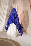 Royal Blue Pure Gaji Silk Bandhani Dupatta with Zari Lagdi Patta