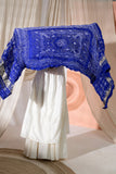 Royal Blue Pure Gaji Silk Bandhani Dupatta with Zari Lagdi Patta