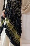 Black Pure Gaji Silk Bandhani Dupatta with Zari Lagdi Patta