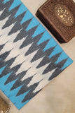 Pure Cotton Ikat Weaved Fabric - Blue