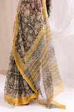 Yellow - Kota Doria Bagru Hand Block Printed Saree