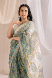 Green - Kota Doria Bagru Hand Block Printed Saree