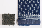 Indigo Linen Hand Block Saree