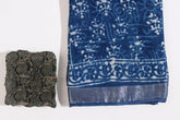 Indigo Linen Hand Block Saree